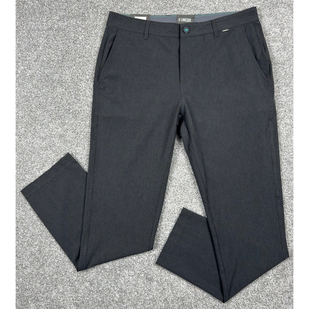 LINKSOUL Boardwalker AC Golf Pants Mens 33R Gray Perforated Stretch NWT